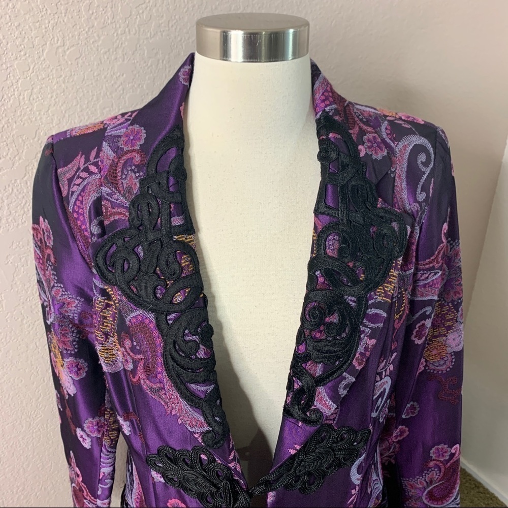 Vintage ISABEL Purple Paisley Tapestry Coat - Picture 5 of 15